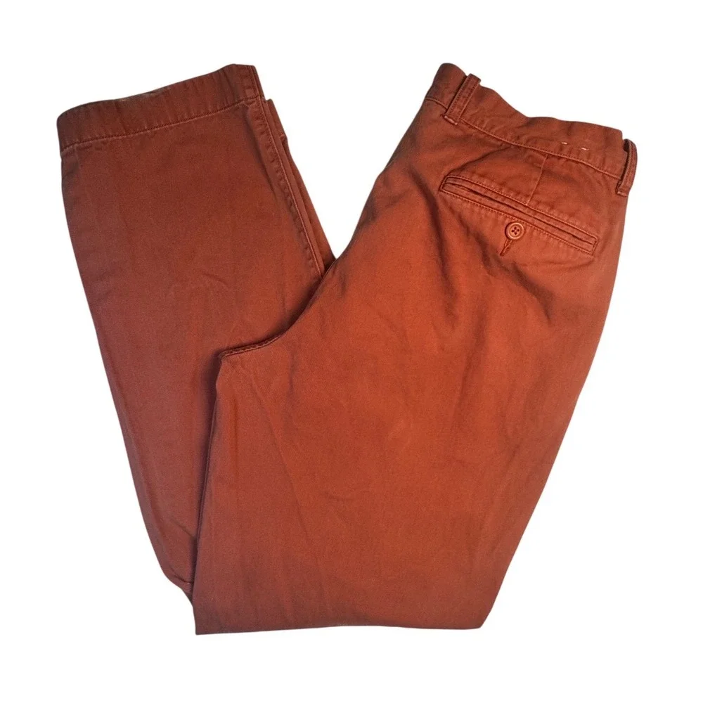 J. Crew Mens Chino Pants 33x30 Nantucket Red Cotton Straight Leg 12837 SP14